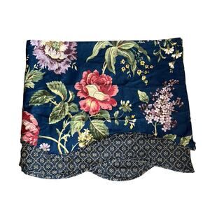 Waverly Carriage House Rose floral valence navy blue